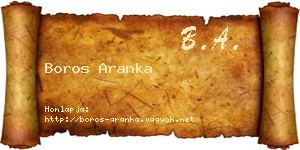 Boros Aranka névjegykártya